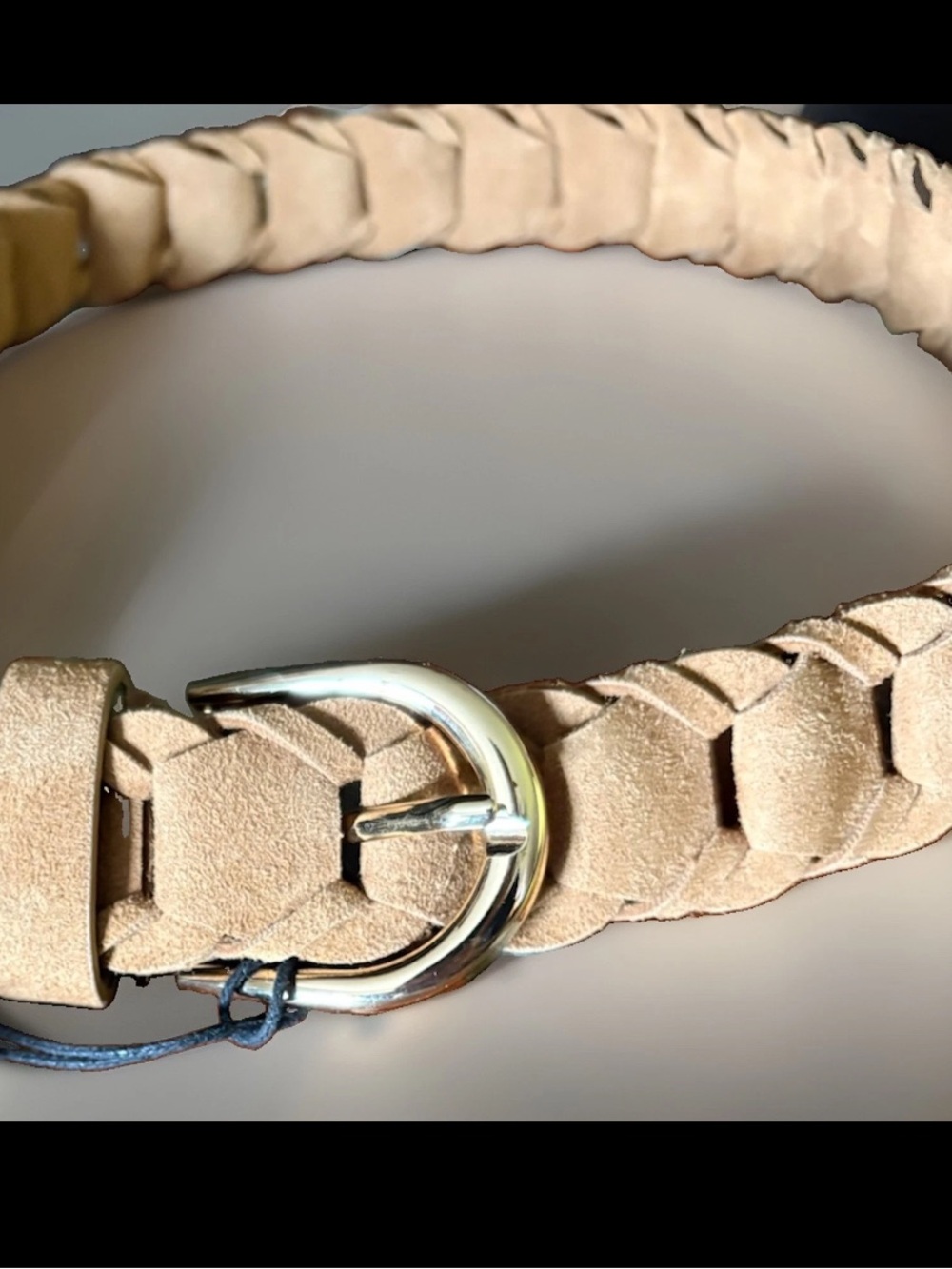 House of Harlow 1960 Women’s Caramel Braided Belt Adjustable Buckle Size M NWT - Picture 3 of 7